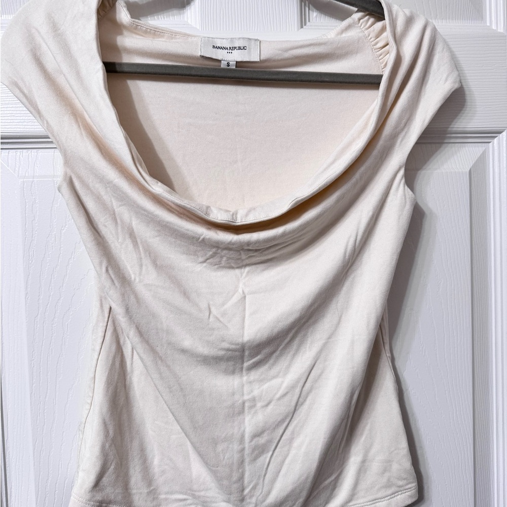 Banana Republic Off-White Cowl Neck Blouse Size S